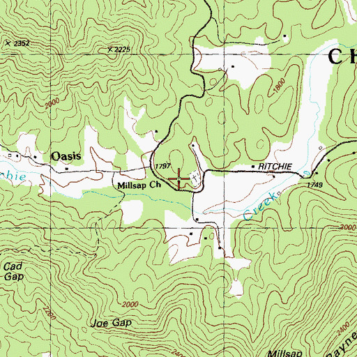 Topographic Map of Ritchie Church (historical), GA