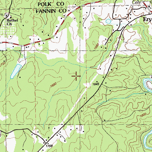 Topographic Map of Sally Jane Prospect, GA