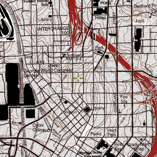 Topographic Map of Atlanta Apparel Mart, GA
