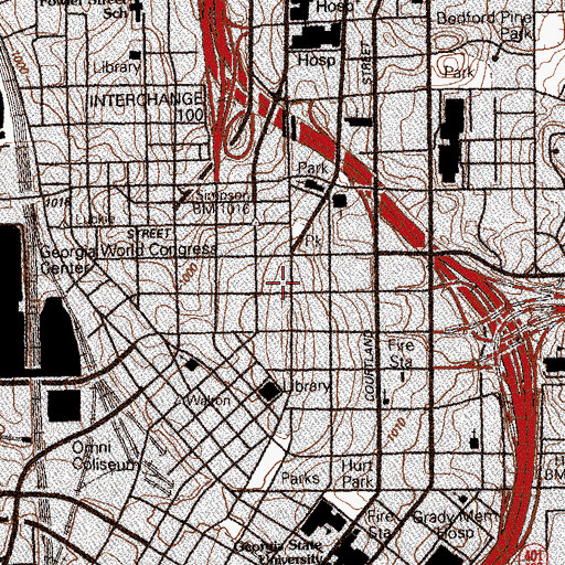 Topographic Map of Capital City Club, GA