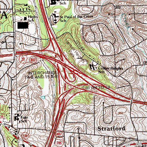 Topographic Map of Harwell Heights Park, GA