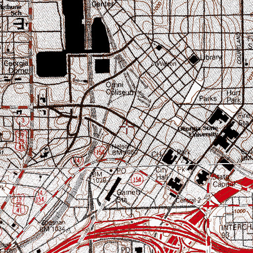 Topographic Map of Martin Luther King Junior Federal Building, GA