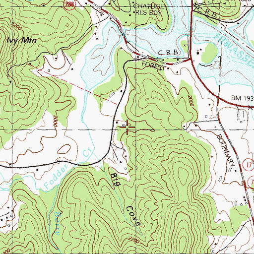 Topographic Map of Towns County, GA