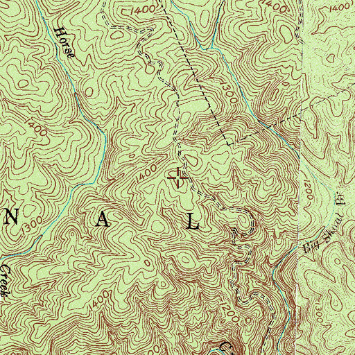 Topographic Map of Big Shoal Mountain, GA