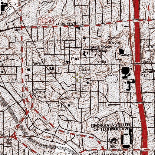 Topographic Map of Baker Building, GA