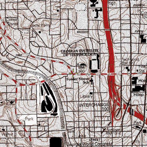 Topographic Map of Guggenheim Aeronautics Building, GA