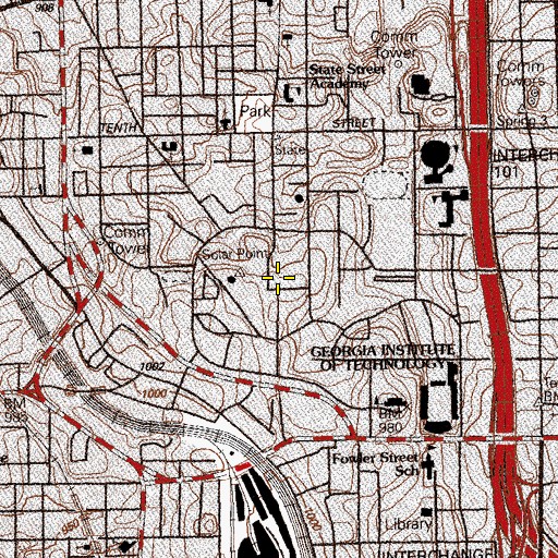 Topographic Map of Mason Civil Engineering Building, GA