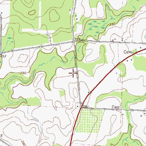Topographic Map of Dooly County, GA
