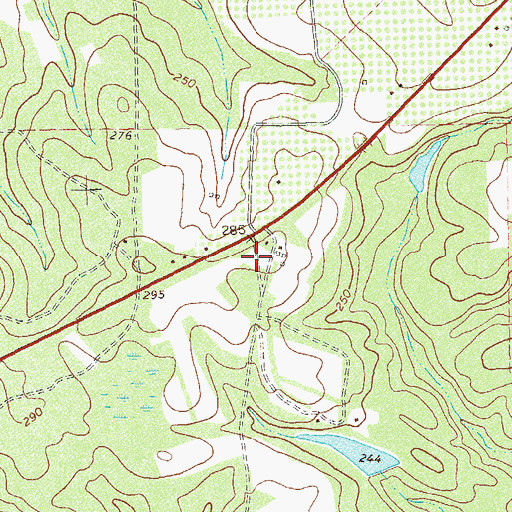 Topographic Map of Melrose Plantation, GA