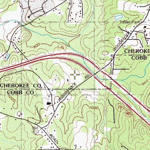 Topographic Map of Georgia Lite Flite Airport (historical), GA