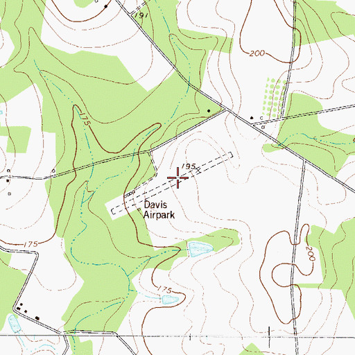 Topographic Map of Brooklet Airpark (historical), GA