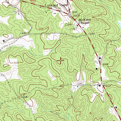 Topographic Map of Elliott Field, GA