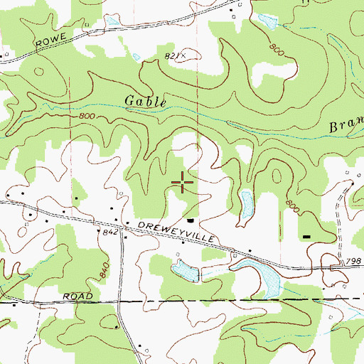 Topographic Map of Gable Branch Airport, GA