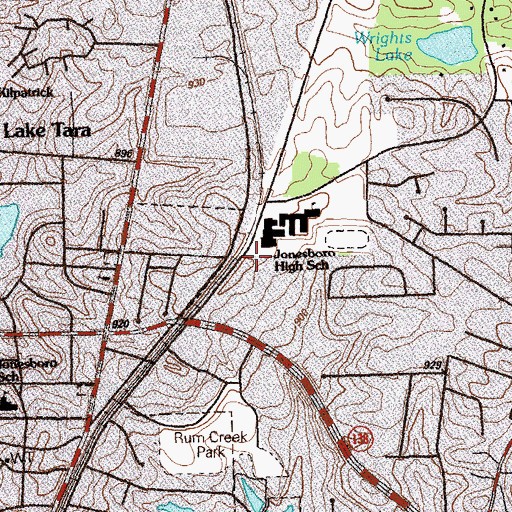 Topographic Map of Clayton Heliport, GA