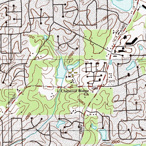 Topographic Map of Hidden Lake Farms Heliport, GA
