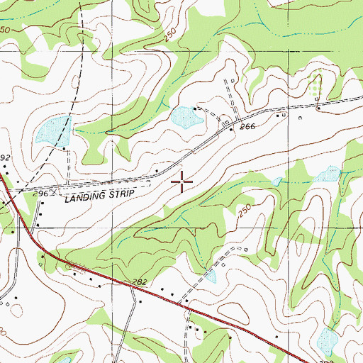 Topographic Map of Womack Airport (historical), GA