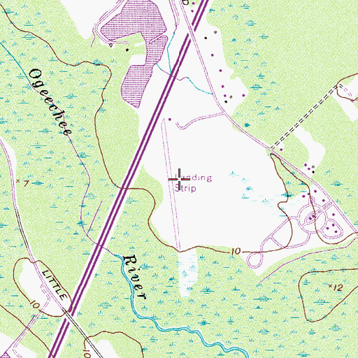 Topographic Map of Hopeton Plantation Field (historical), GA
