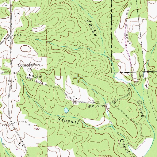 Topographic Map of Lyons Landing, GA