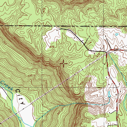 Topographic Map of Pat Obrien Mine, GA
