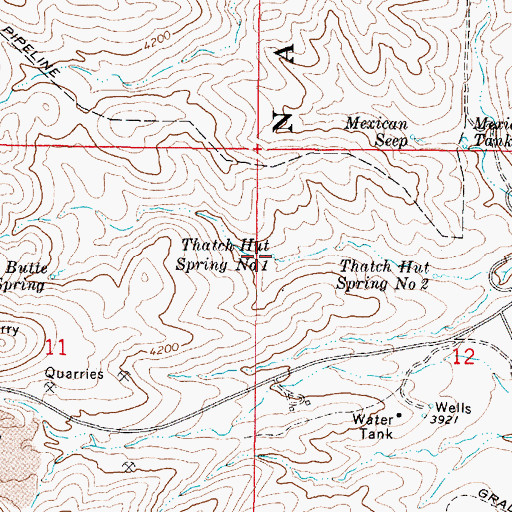 Topographic Map of Thatch Hut Spring Number One, AZ