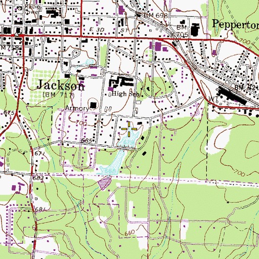 Topographic Map of Butts County, GA