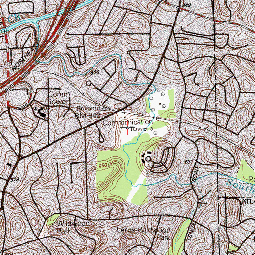 Topographic Map of WAFS-AM (Atlanta), GA