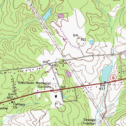 Topographic Map of WKVQ-AM (Eatonton), GA