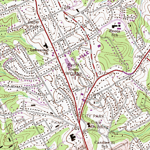 Topographic Map of WGGA-AM (Gainesville), GA