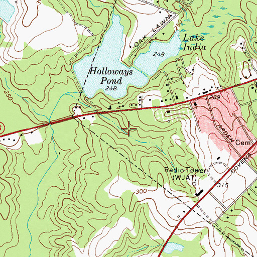 Topographic Map of WJAT-AM (Swainsboro), GA