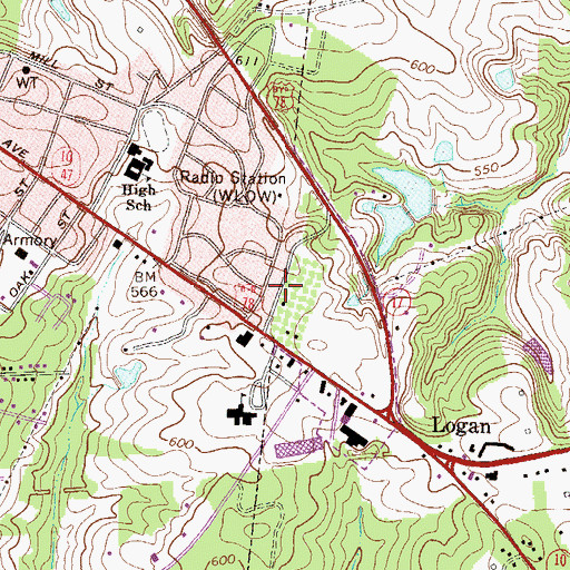 Topographic Map of WLOV-AM (Washington), GA