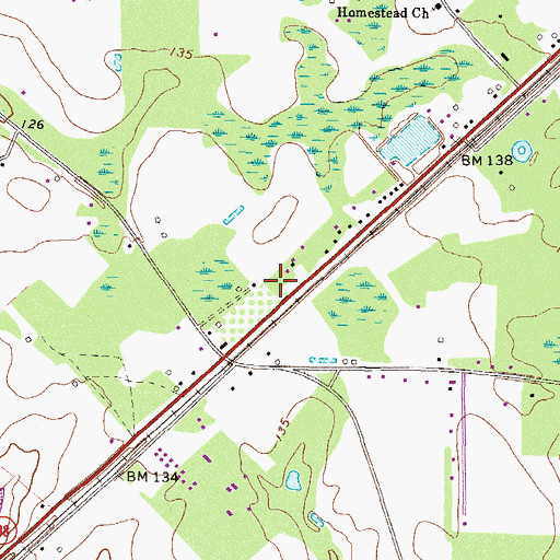 Topographic Map of WKUB-FM (Blackshear), GA