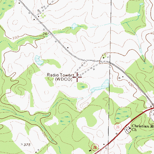 Topographic Map of WDCO-FM (Cochran), GA