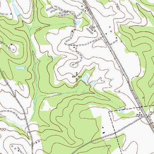 Topographic Map of WGMG-FM (Crawford), GA