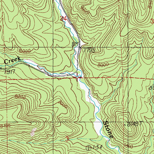 Topographic Map of Bob Thomas Creek, AZ