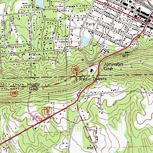 Topographic Map of WVFJ-FM (Manchester), GA