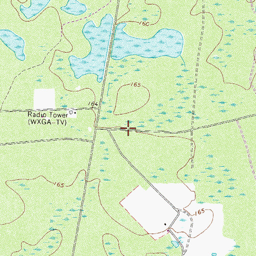 Topographic Map of WXGA-TV (Waycross), GA