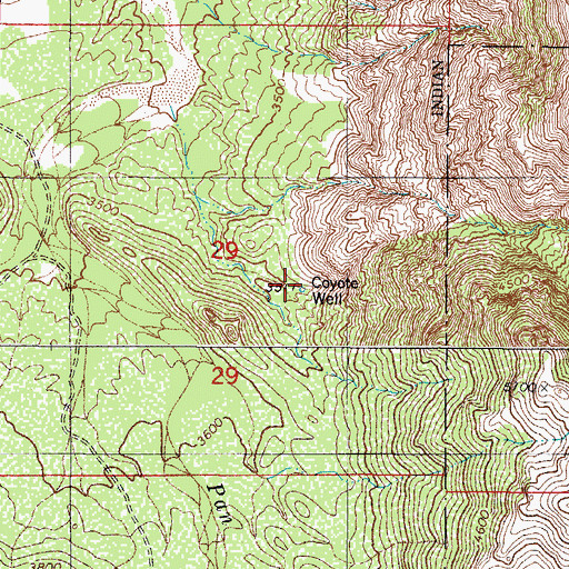 Topographic Map of Coyote Well, AZ