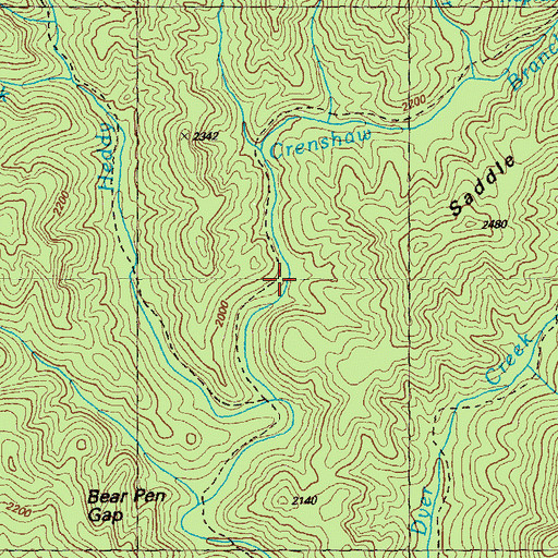 Topographic Map of Mountaintown Creek Trail, GA