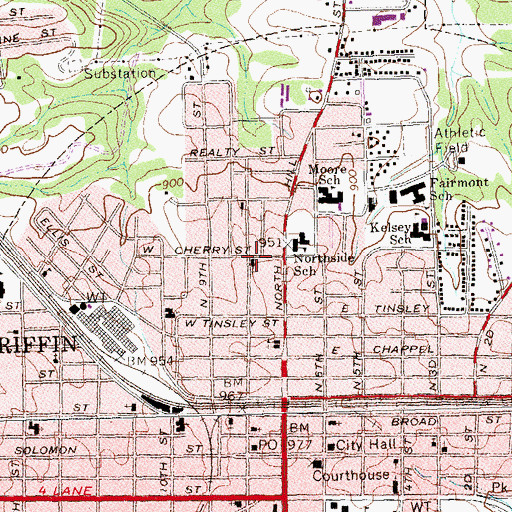 Topographic Map of Baptist Tabernacle, GA