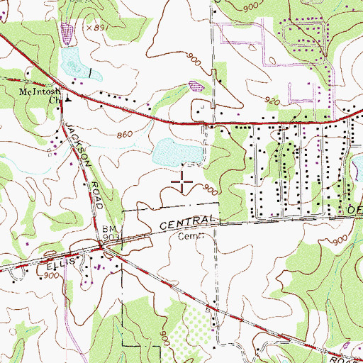 Topographic Map of Griffin Christian Academy and High School, GA