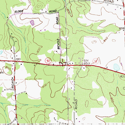 Topographic Map of Lighthouse Church, GA