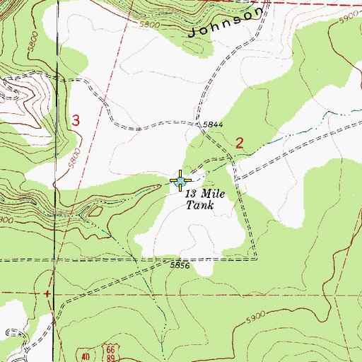 Topographic Map of Thirteen Mile Tank, AZ