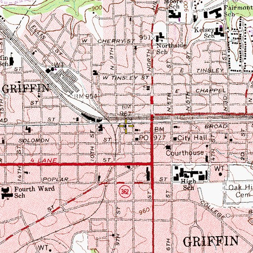 Topographic Map of Saint Phillip African Methodist Episcopal Church, GA