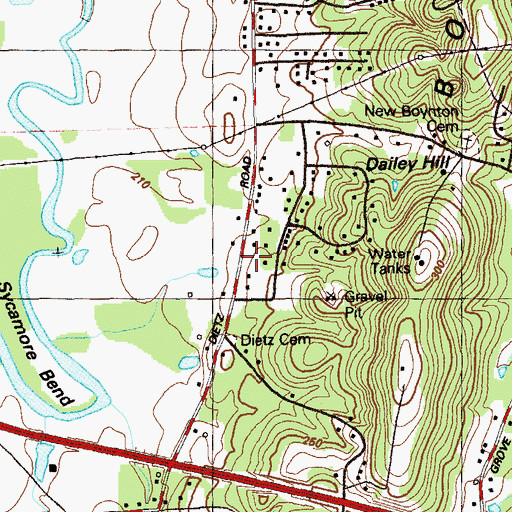 Topographic Map of Dietz, GA