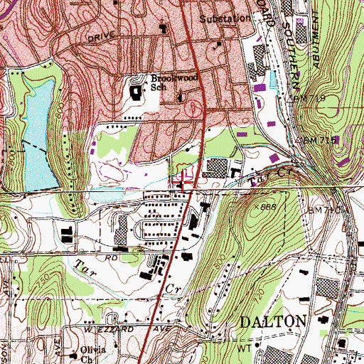 Topographic Map of Atcooga School (historical), GA