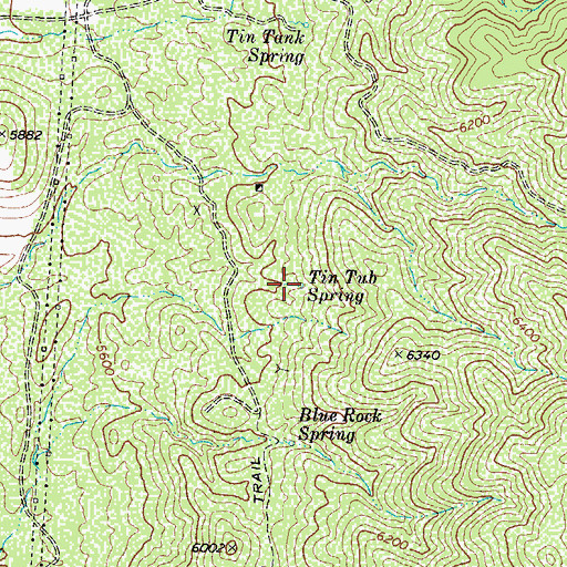 Topographic Map of Tin Tub Spring, AZ