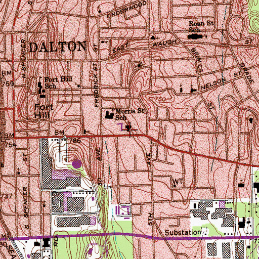 Topographic Map of Eastside Baptist Church, GA