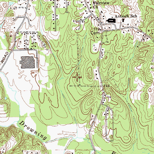 Topographic Map of Southeast Whitfield County High School, GA