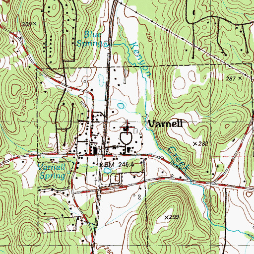 Topographic Map of Varnell Consolidated School, GA