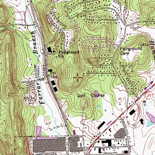 Topographic Map of Whitfield Square Shopping Center, GA